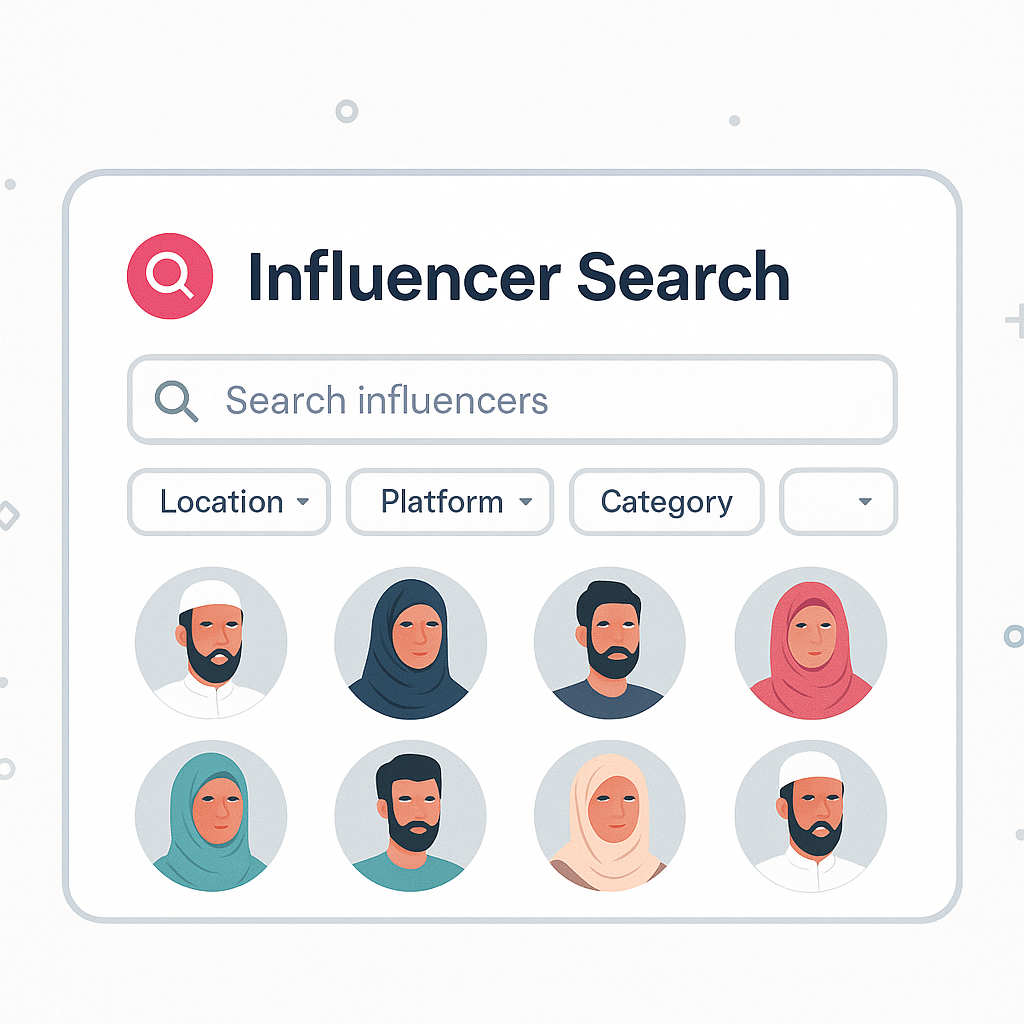 Influencer search interface